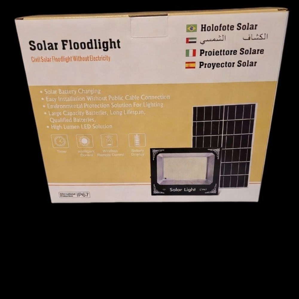 Holofote Solar Solar Floodlight - Yellow/White Packaging